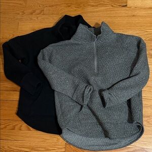 Gap fit bundle of 2 tunic length quarter zip sweatshirts sz M Medium